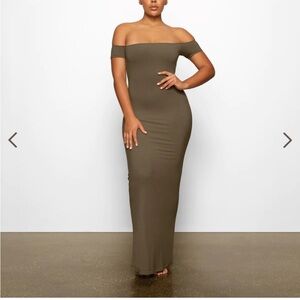 Skims off the shoulder dress